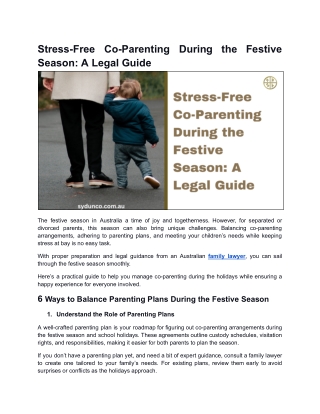 Stress-Free Co-Parenting During the Holiday Season_ A Legal Guide