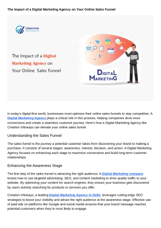 The Impact of a Digital Marketing Agency on Your Online Sales Funnel