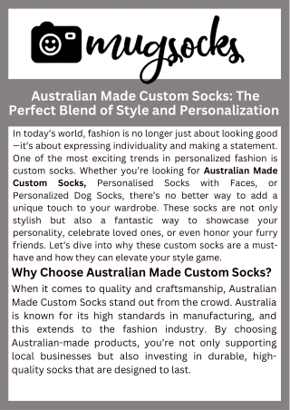 Australian Made Custom Socks The Perfect Blend of Style and Personalization