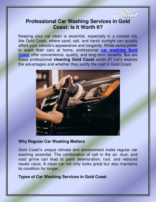 Car washing Gold coast