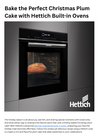 Bake the Perfect Christmas Plum Cake with Hettich Built-in Ovens