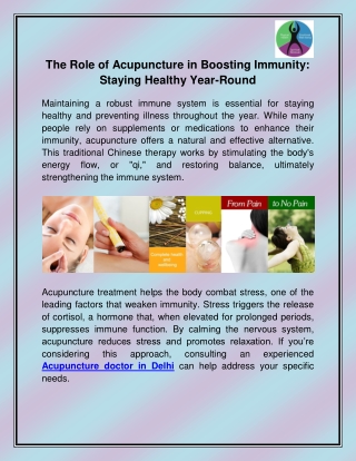 Acupuncture doctor in Delhi