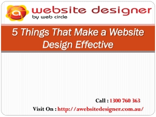 5 Things That Make a Website Design Effective