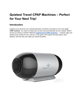 Quietest Travel CPAP Machines – Perfect for Your Next Trip