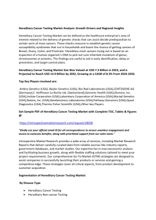 Hereditary Cancer Testing Market: Global Growth & Trends
