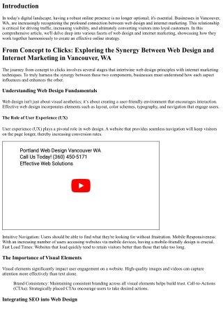 From Concept to Clicks: Exploring the Synergy Between Web Design and Internet Ma