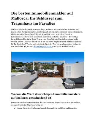 Die besten Immobilienmakler auf Mallorca_ Ihr Schlüssel zum Traumhaus im Paradies