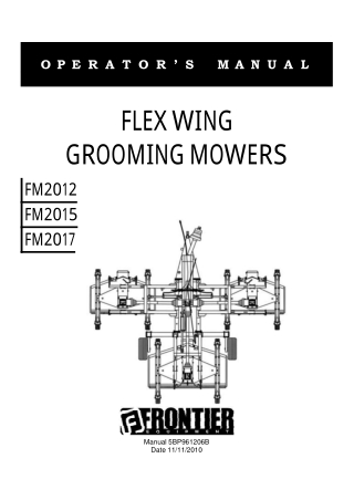 John Deere Frontier FM2012 FM2015 FM2017 Flex Wing Grooming Mowers Operator’s Manual Instant Download (Publication No.5B