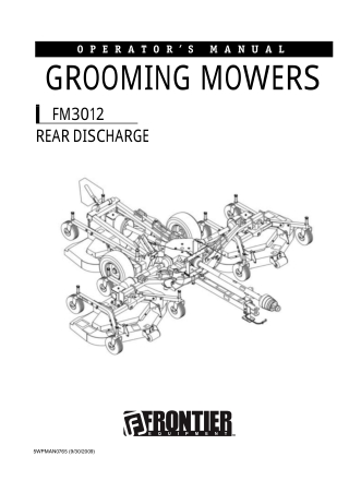 John Deere Frontier FM3012 Rear Discharge Grooming Mowers Operator’s Manual Instant Download (Publication No. 5WPMAN0765