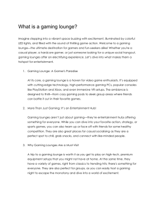 What is a gaming lounge