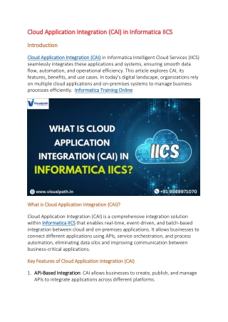 Informatica Cloud Online Training | Informatica IICS