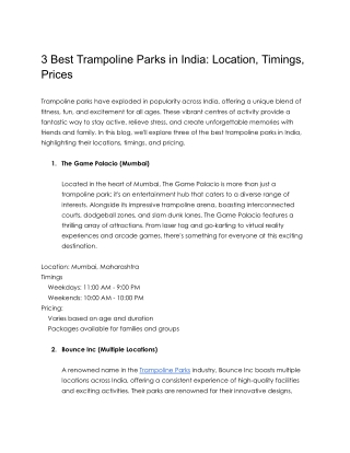 3 Best Trampoline Parks in India_ Location, Timings, Prices