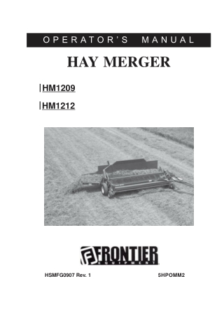 John Deere Frontier HM1209 HM1212 Hay Merger Operator’s Manual Instant Download (Publication No. 5HPOMM2)