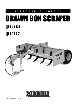 John Deere Frontier LL1160 LL1172 Drawn Box Scraper Operator’s Manual Instant Download (Publication No. 5DDP00314)