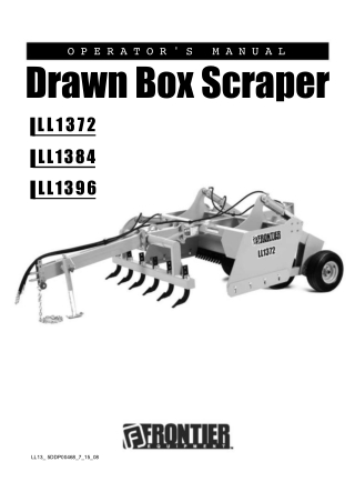 John Deere Frontier LL1372 LL1384 LL1396 Drawn Box Scraper Operator’s Manual Instant Download (Publication No.5DDP00468)