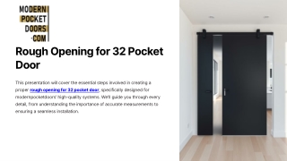 Rough Opening for 32 Pocket Door