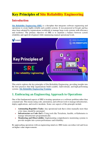 Site Reliability Engineering - SRE Course