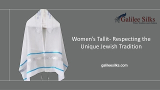 Women’s Tallit- Respecting the Unique Jewish Tradition