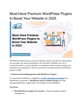 Must-Have Premium WordPress Plugins to Boost Your Website in 2025