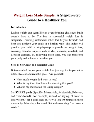 Weight Loss Made Simple_ A Step-by-Step Guide to a Healthier You