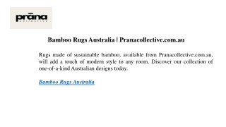 Bamboo Rugs Australia | Pranacollective.com.au