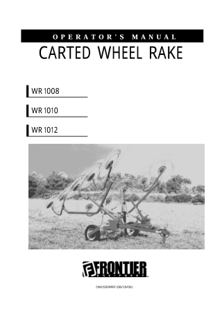 John Deere Frontier WR1008 WR1010 WR1012 Carted Wheel Rake Operator’s Manual Instant Download (Publication No. OMUS00WRF