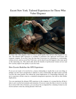 Escort New York Tailored Experiences for Those Who Value Elegance