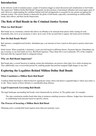 Exploring the Legalities Behind Million Dollar Bail Bonds