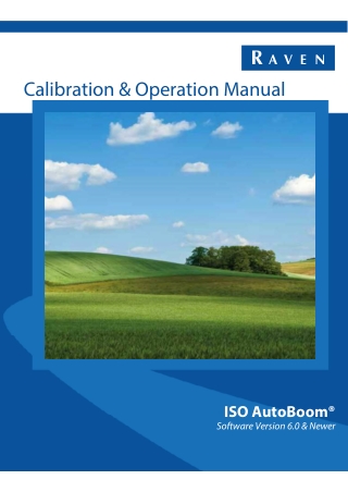 Raven ISO AutoBoom™ System Calibration & Operator’s Manual Instant Download (Publication No. 0160130078)