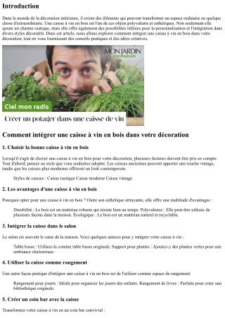 Comment intégrer une caisse à vin en bois dans votre décoration