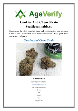 Cookies And Chem Strain  Seattlecannabis.co