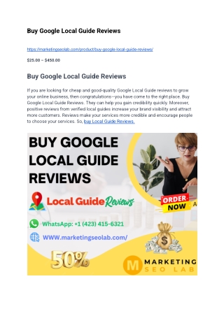 USA Best Site to Buy Google Local Guide Reviews
