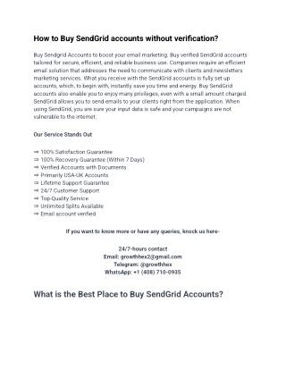 How to Buy SendGrid accounts without verification_ 2025