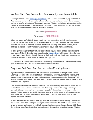 How to Quickly Buy Verified Cash App Account in 2025