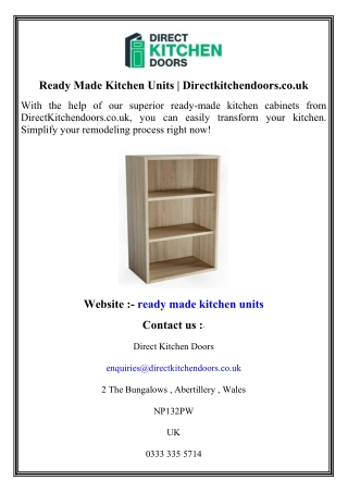 Ready Made Kitchen Units   Directkitchendoors.co.uk