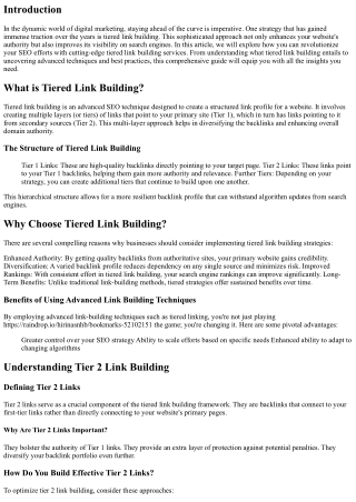 Revolutionize Your SEO with Cutting-Edge Tiered Link Building Services