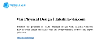 Vlsi Physical Design  Takshila-vlsi.com