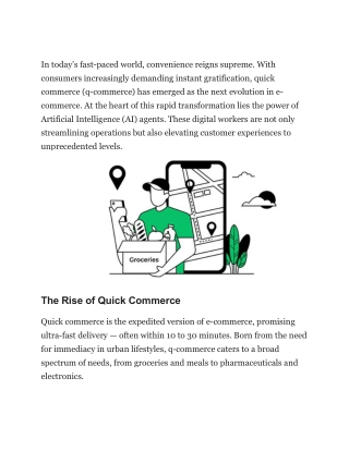 Fast and Curious, How AI Agents are Supercharging Quick Commerce