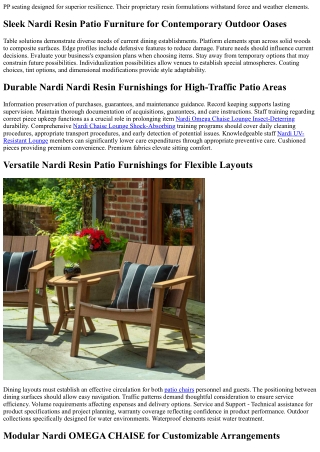 Eco-Friendly Resin Outdoor Furnishings