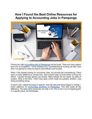 How I Found the Best Online Resources for Applying to Accounting Jobs in Pampanga