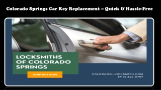 Colorado Springs Car Key Replacement – Quick & Hassle-Free