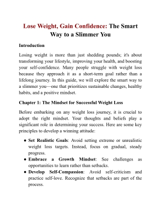 Lose Weight, Gain Confidence_ The Smart Way to a Slimmer You