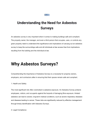 Understanding the Need for Asbestos Surveys