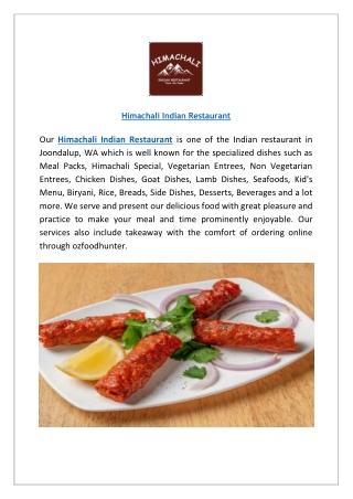 Himachali Indian Restaurant joondalup | Order Online