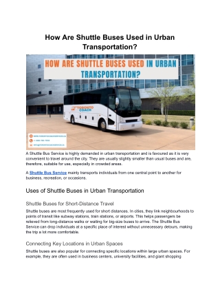 How Are Shuttle Buses Used in Urban Transportation?