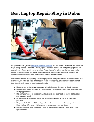 Best Laptop Repair Shop in Dubai