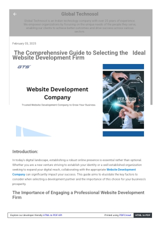 The Comprehensive Guide to Selecting the Ideal Website Development Firm