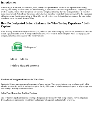 How Do Designated Drivers Enhance the Wine Tasting Experience? Let's Explore!