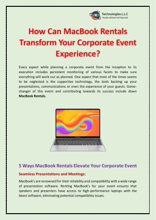How Can MacBook Rentals Transform Your Corporate Event Experience?