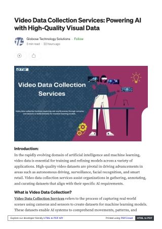 Video Data Collection Services: Powering AI with High-Quality Visual Data
